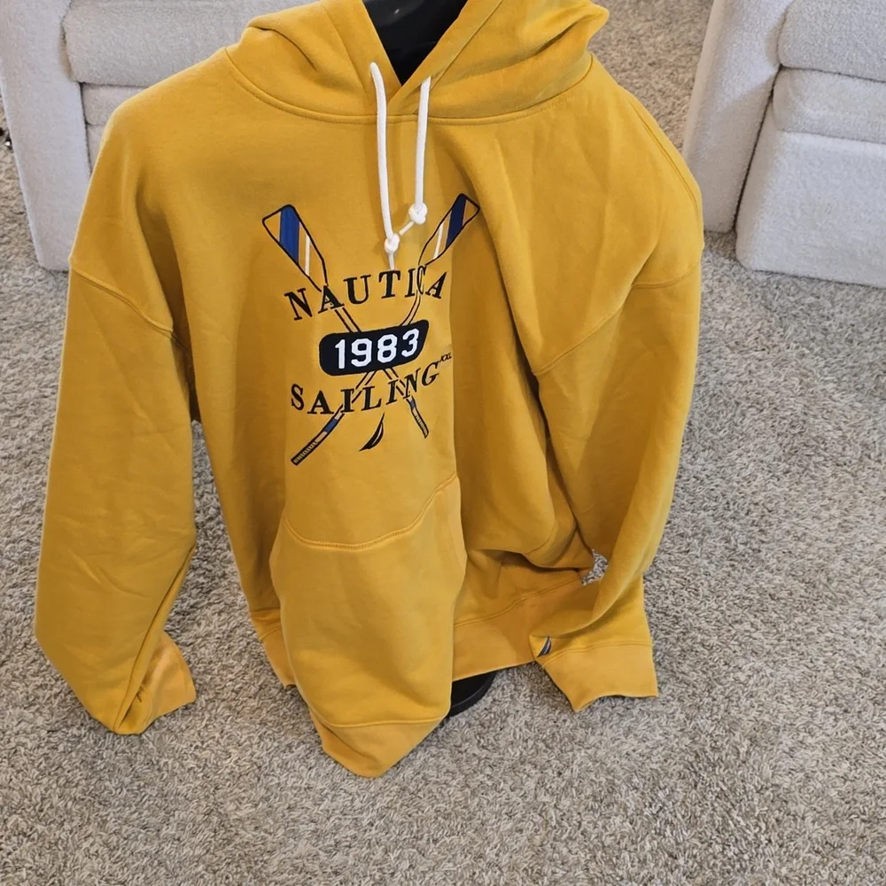 Nautica Mustard Hoodie with Sailing Design.Brand New Without Taggs - Picture 1 of 4
